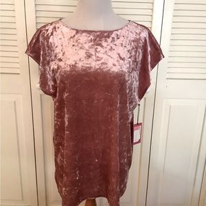 💕💕💕 NWT, womens pink crushed velvet blouse
